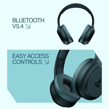boAt Rockerz 421 Wireless Bluetooth Headphones (2025 Launch) | 40H Battery, 40mm Drivers, 40ms Low Latency Gaming Mode, ENx Mic Technology, Bluetooth v5.4, Integrated Controls(Bold Blue)