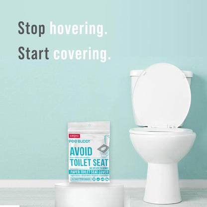 Peebuddy Disposable Paper Toilet Seat Covers (Pack of 40) | No Direct Contact with Unhygieneic Seats| Easy to Dispose| Nature Friendly| Must Have for Women