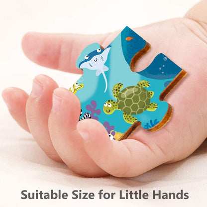 Webby Wooden Floor Puzzles for Kids – Underwater Animals & Cute Mermaid Themes | 40 Pcs Ocean Adventure Learning Toy for 3+ Years pack of 2