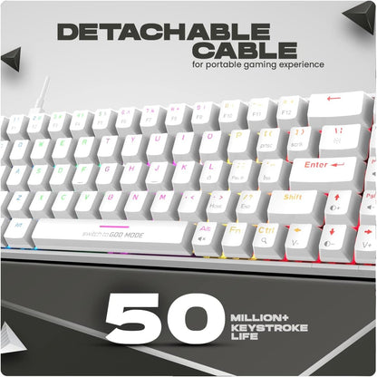 Cosmic Byte CB-GK-36 Artemis 68Key Per Key RGB Wired Mechanical Keyboard with Outemu Swappable Blue Switches and Software (White)