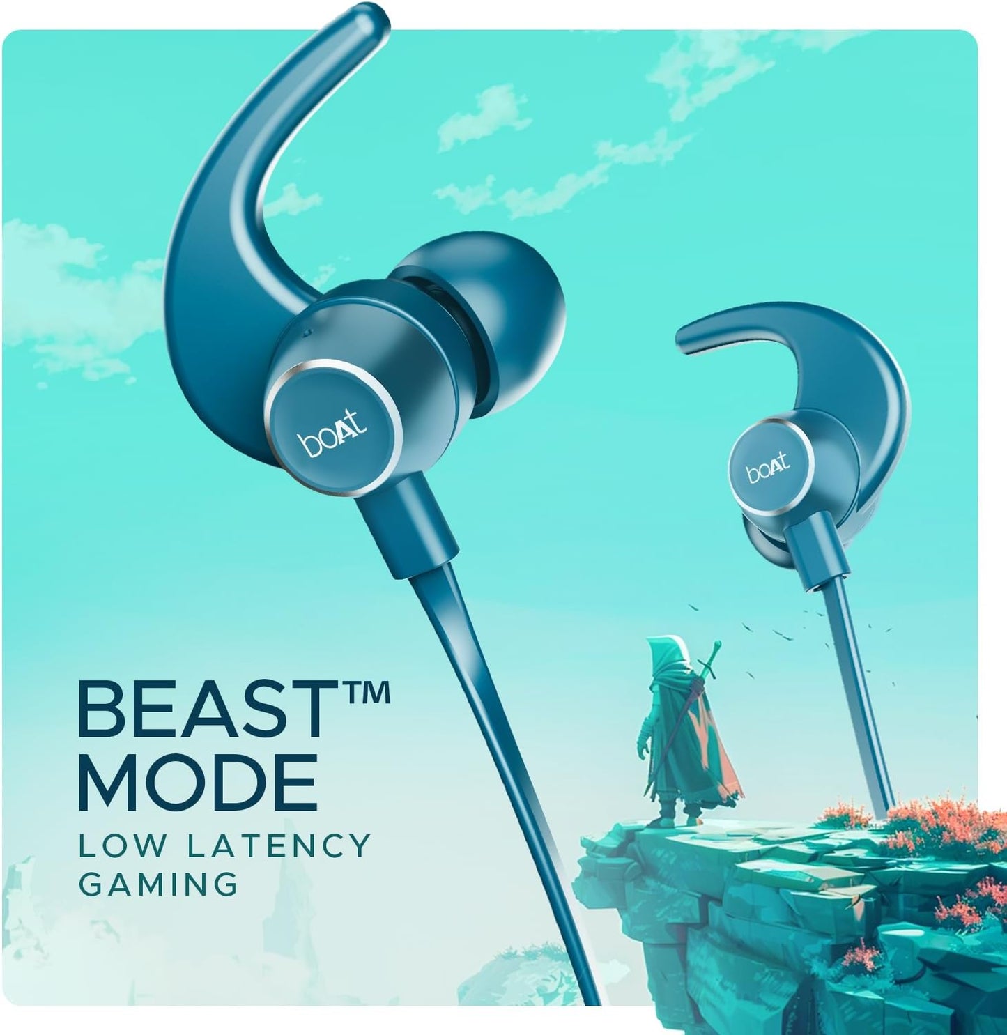 boAt Rockerz 255 Pro+, 60HRS Battery, Fast Charge, IPX7, Dual Pairing, Low Latency, Magnetic Earbuds, in Ear Bluetooth Neckband, Wireless with Mic Earphones (Teal Green)