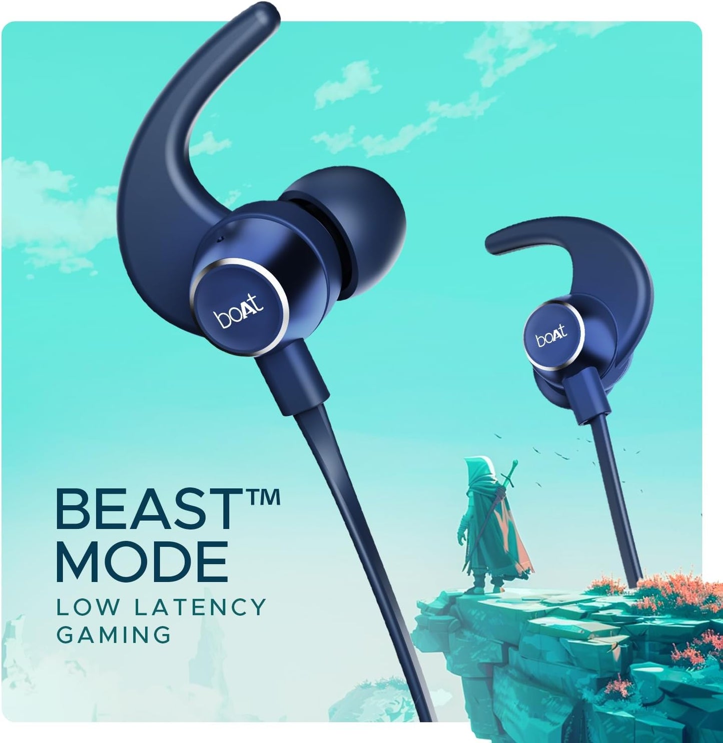 boAt Rockerz 255 Pro+, 60HRS Battery, Fast Charge, IPX7, Dual Pairing, Low Latency, Magnetic Earbuds, in Ear Bluetooth Neckband, Wireless with Mic Earphones (Navy Blue)