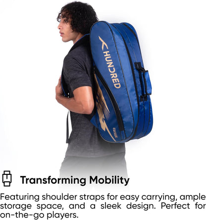 Hundred Cosmogear Badminton Kit-bag | Double Zipper | Bag with Front Zipper Pocket | Material: Polyester | Padded Back Straps | Easy-Carry Handle
