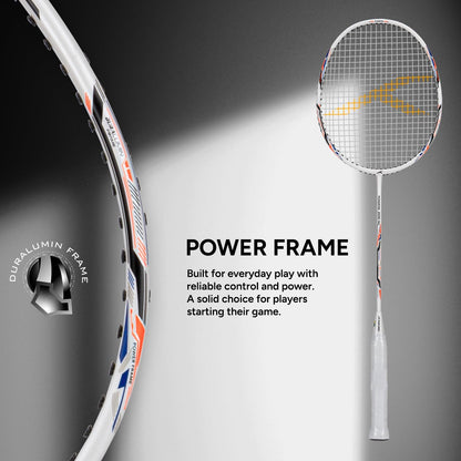 HUNDRED Powertek 2000 PRO Graphite Strung Badminton Racket with Full Racket Cover | For Intermediate Players | Weight: 90 grams | Maximum String Tension