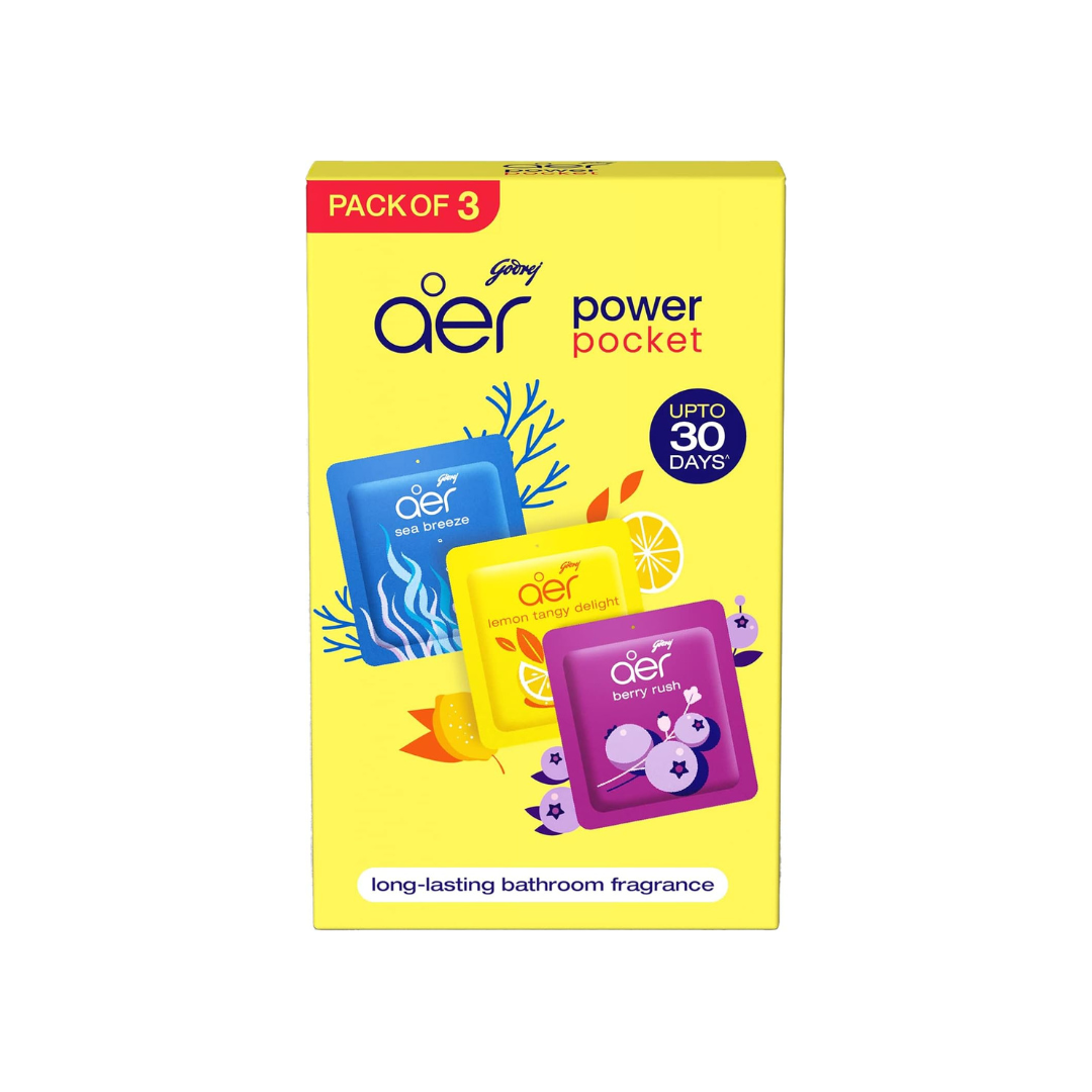 Godrej aer Pocket - Bathroom Fragrances - 3 x 10 grams (0.35 oz) Pack
