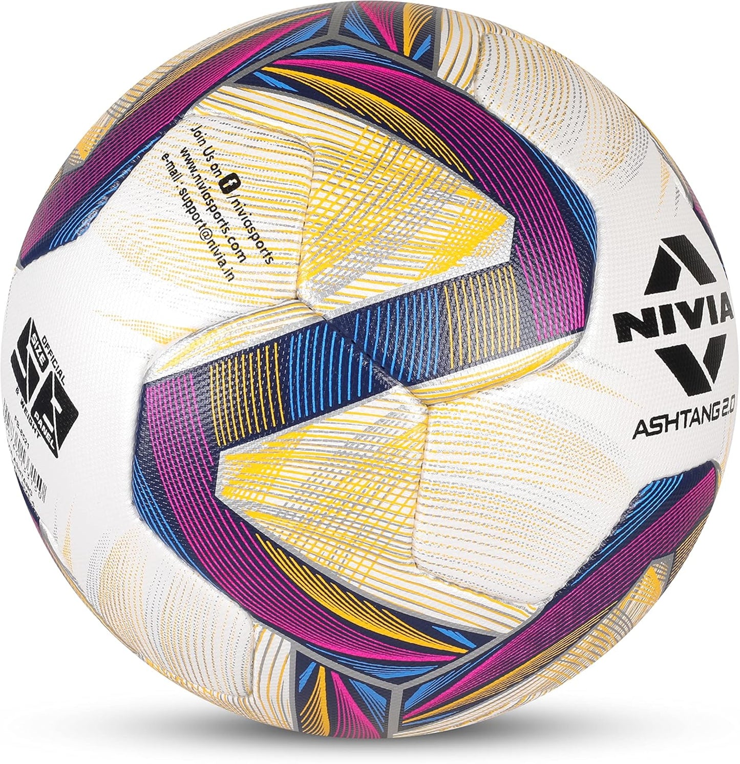 Nivia Ashtang Football, Size 5 (White/Black/Brown) | 8521