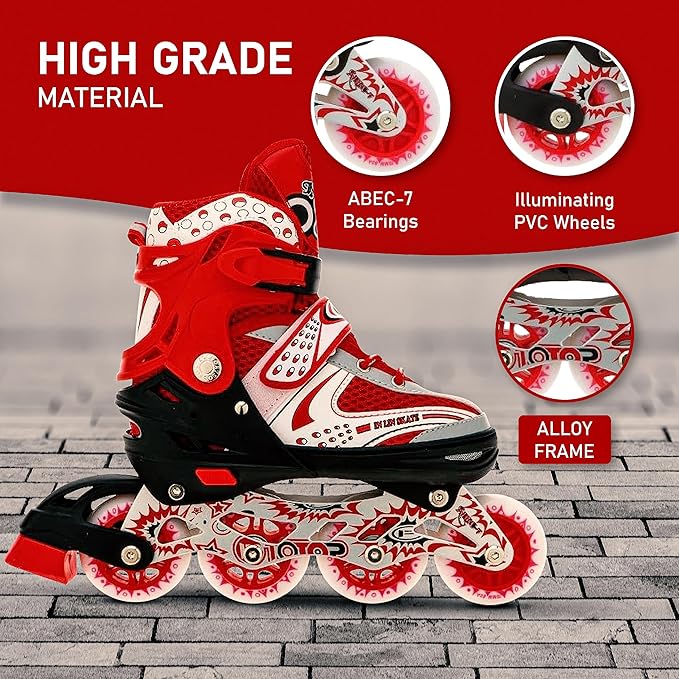 Veera 733 Adjustable Large Inline Skates, 70mm Wheels