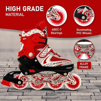Veera 733 Adjustable Large Inline Skates, 70mm Wheels
