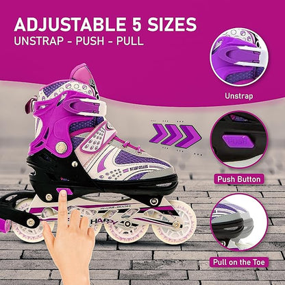 VEERA V732 Aluminum-Alloy Adjustable Inline Skates | 70mm Wheels