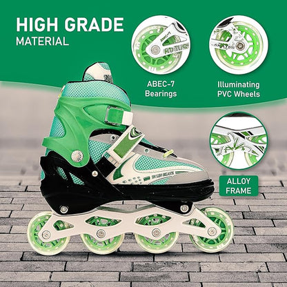 Veera 733 Adjustable Large Inline Skates, 70mm Wheels