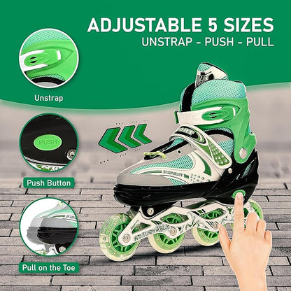 Veera 733 Adjustable Large Inline Skates, 70mm Wheels