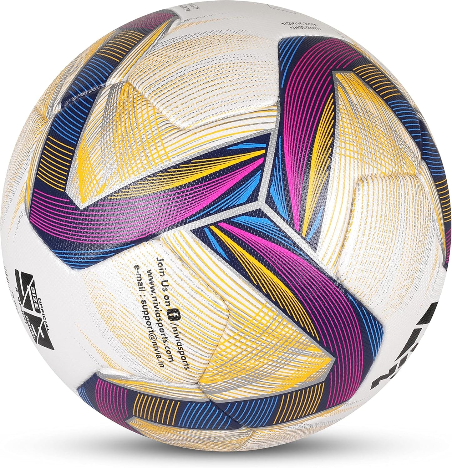 Nivia Ashtang Football, Size 5 (White/Black/Brown) | 8521