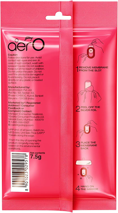 Godrej aer O – Hanging Car Air Freshener | Car Accessories | Rose Blossom (7.5g)