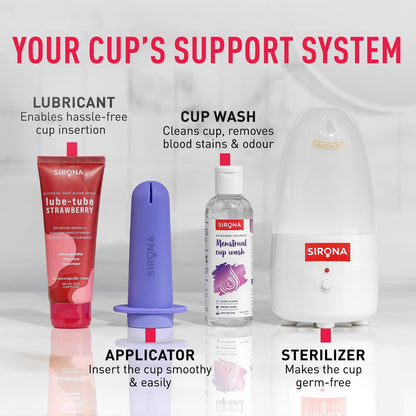 Sirona Reusable Menstrual Cup | Reusable Period Cup | Tampon and Pad Alternative | Heavy Flow (Small)