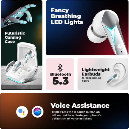 Cosmic Byte CosmoBuds X200 True Wireless Earbuds (TWS), BT 5.3, 38ms Latency GOD Mode™, Music Mode, 40Hrs, ENC, IPX5, Voice Assistant