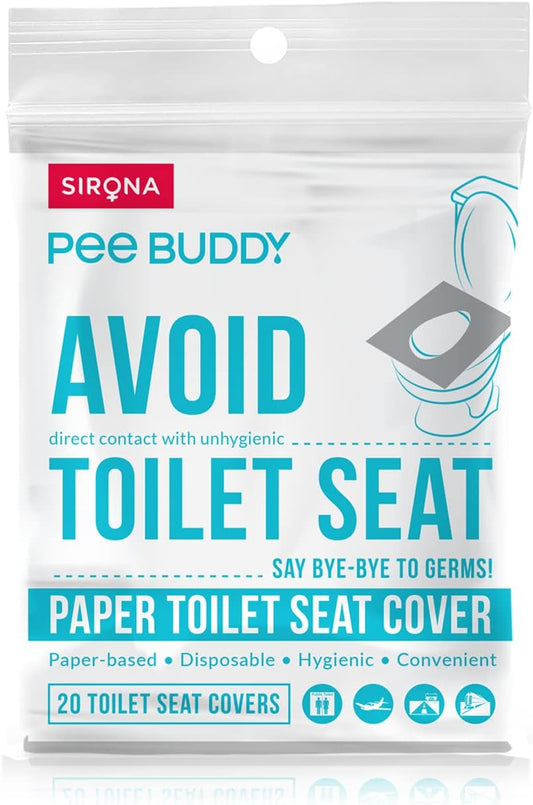PEE BUDDY Flushable Disposable Toilet Seat Covers | Hygienic Protection for Kids, Adults, Pregnant Women | Nature-Friendly, Easy to Use & Dispose | for Travel & Public Toilets (Pack of 20)