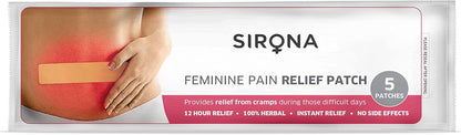 Sirona Herbal Pain Relief Patches  | Instant Relief from Menstrual Cramps, Lower Abdomen, Back | Cool Patches with No Chemical Actives, No Side Effects
