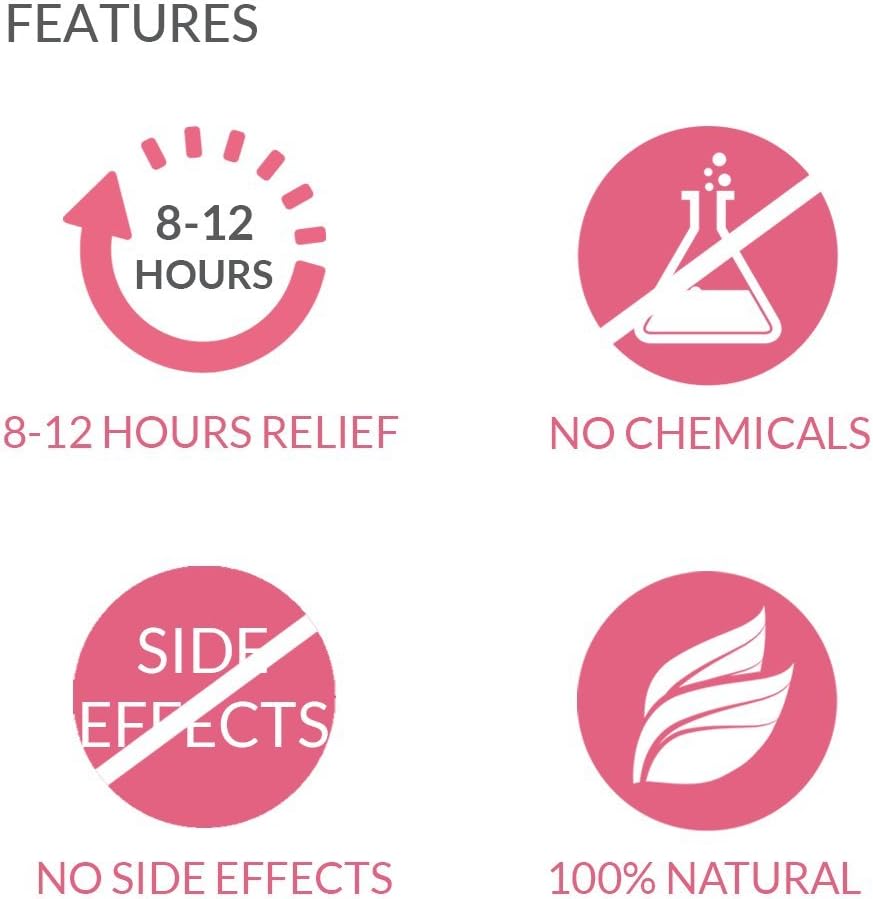 Sirona Herbal Pain Relief Patches  | Instant Relief from Menstrual Cramps, Lower Abdomen, Back | Cool Patches with No Chemical Actives, No Side Effects