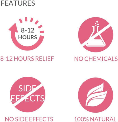 Sirona Herbal Pain Relief Patches  | Instant Relief from Menstrual Cramps, Lower Abdomen, Back | Cool Patches with No Chemical Actives, No Side Effects