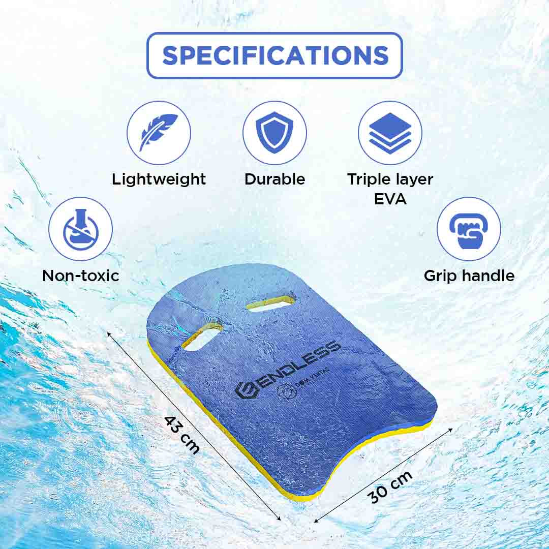 Endless EL1011 Swimming Kickboard With Comfortable Design | Material : EVA | For Beginners Swimming Training Floaters | For Kids and Adults Floating Pads