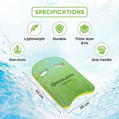 Endless EL1011 Swimming Kickboard With Comfortable Design | Material : EVA | For Beginners Swimming Training Floaters | For Kids and Adults Floating Pads