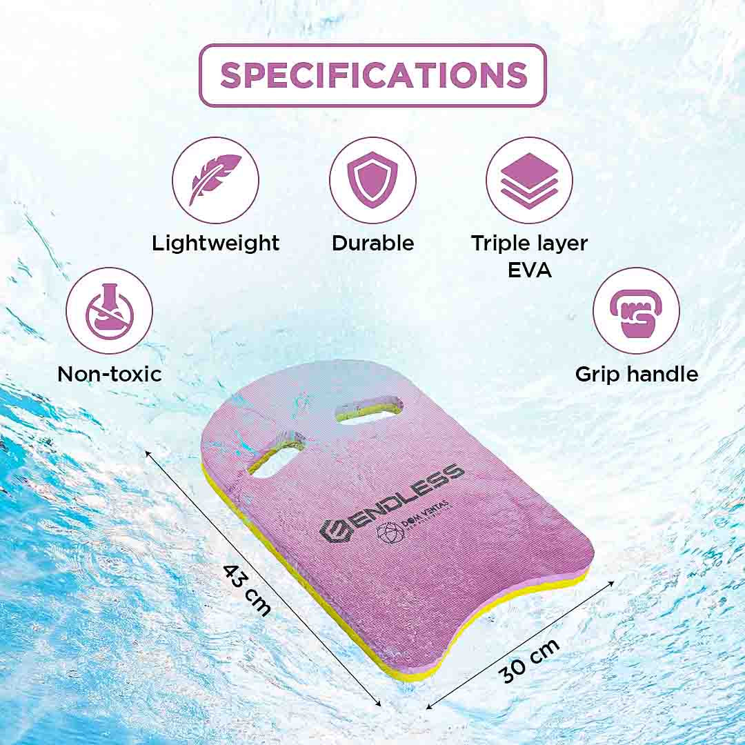 Endless EL1011 Swimming Kickboard With Comfortable Design | Material : EVA | For Beginners Swimming Training Floaters | For Kids and Adults Floating Pads