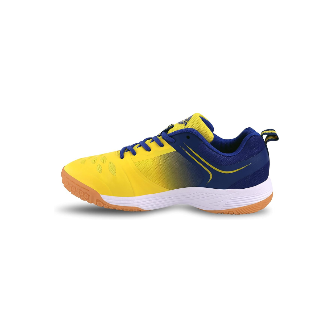 Nivia HY - Court 2.0 Badminton Shoes (Yellow/Blue, 7 UK / 8 US / 41 EU) | For Mens and Boys | Non - Marking Round Sole