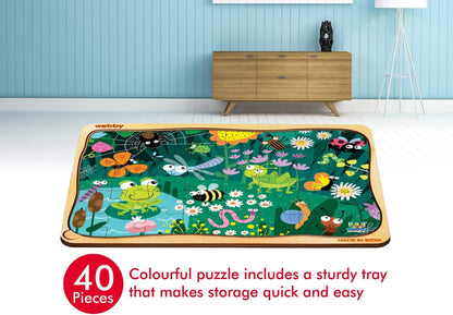 Webby Kids Wooden Jigsaw Puzzle | 40 Pieces | Educational Puzzle for 3-6 Years | Enhances Problem-Solving & Concentration | Includes Wooden Tray for Easy Storage