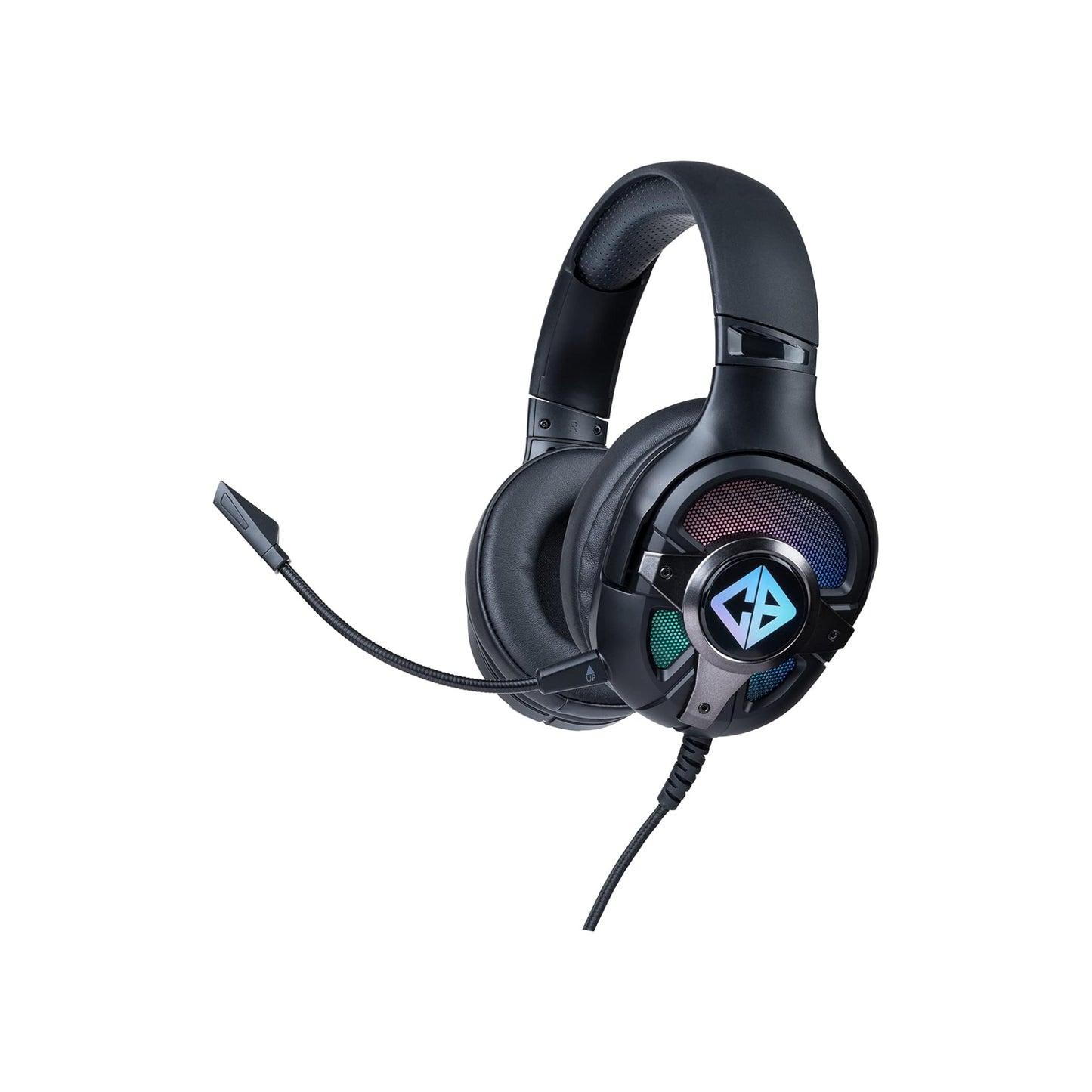 Cosmic Byte Oberon 7.1 RGB Gaming Wired On Ear Headphones with Mic with Dual Input- USB and 3.5mm Jack, Detachable, 90° Rotatable Earcups (Black)