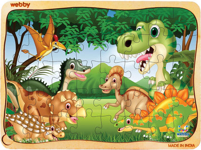 Webby Kids Wooden Jigsaw Puzzle | 40 Pieces | Educational Puzzle for 3-6 Years | Enhances Problem-Solving & Concentration | Includes Wooden Tray for Easy Storage