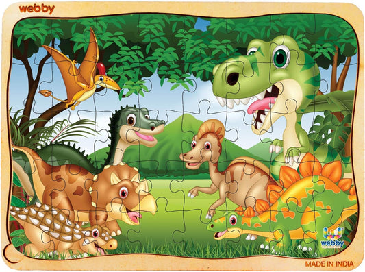 Webby Kids Wooden Jigsaw Puzzle | 40 Pieces | Educational Puzzle for 3-6 Years | Enhances Problem-Solving & Concentration | Includes Wooden Tray for Easy Storage