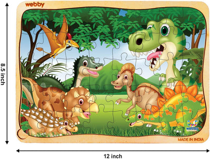 Webby Kids Wooden Jigsaw Puzzle | 40 Pieces | Educational Puzzle for 3-6 Years | Enhances Problem-Solving & Concentration | Includes Wooden Tray for Easy Storage