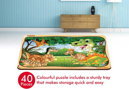 Webby Kids Wooden Jigsaw Puzzle | 40 Pieces | Educational Puzzle for 3-6 Years | Enhances Problem-Solving & Concentration | Includes Wooden Tray for Easy Storage