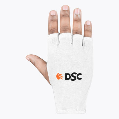 DSC Attitude Cricket Batting Inner Gloves For Boys | Cotton Material | Cut Finger for Better Grip | Faster Sweat Absorbtion | Kit for Men and Boys | White