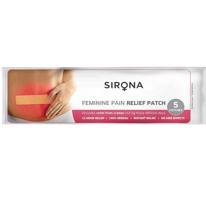 Sirona Herbal Pain Relief Patches  | Instant Relief from Menstrual Cramps, Lower Abdomen, Back | Cool Patches with No Chemical Actives, No Side Effects