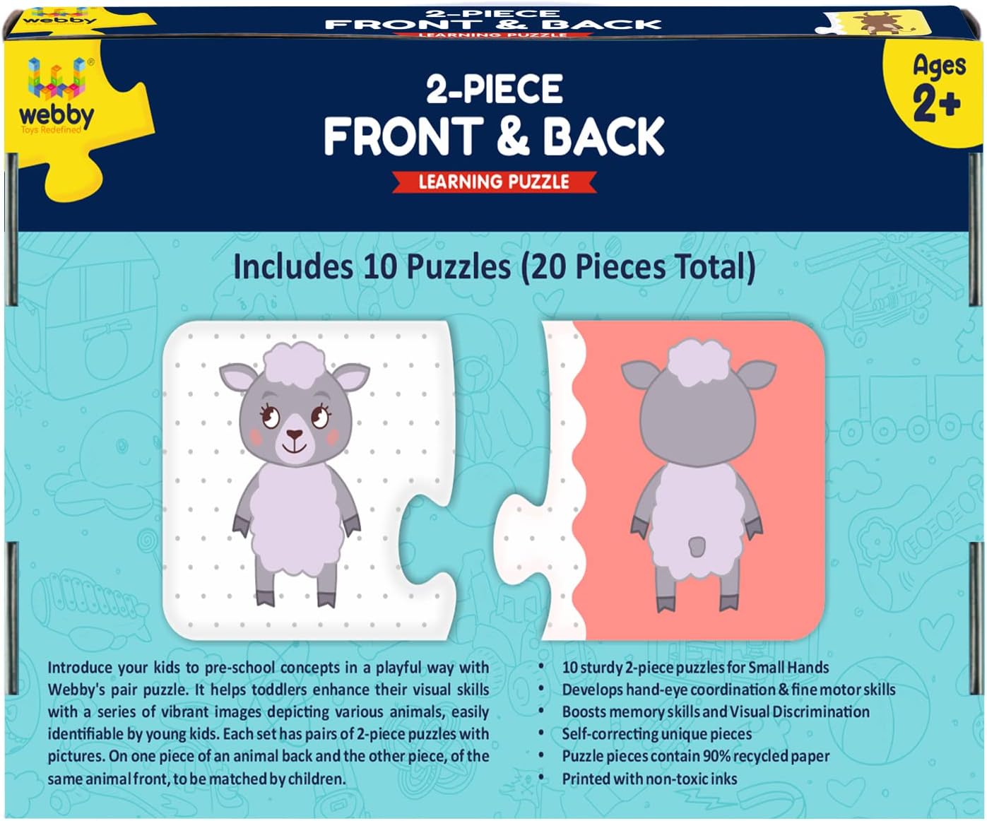 Webby Jigsaw Puzzle (2 Pieces) | Montessori Early Educational Toy for 2+ Years Kids | Boosts Brain Power, Focus & Fine Motor Skills