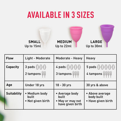Sirona Menstrual Cup for Women| Wear for 12 Hours| Reusable Period Cup - Soft, Flexible, Leak-proof Design, Medical-Grade Non-Toxic Silicone, BPA and Latex Free