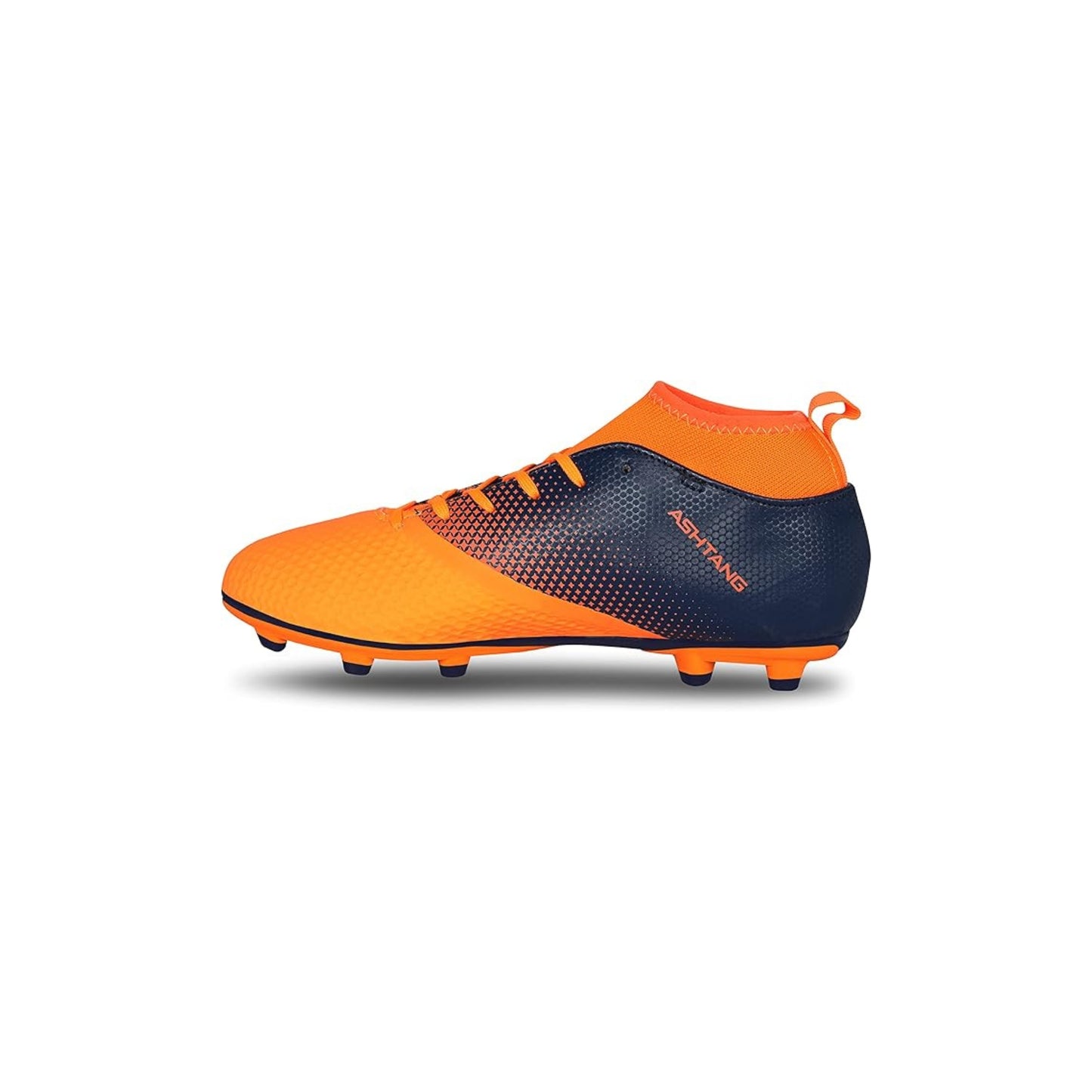 Nivia Ashtang Football Shoes (Black/Orange, 3 UK/ 4 US / 37 EU) | Synthetic Leather | PVC sole | Lace-Fastening | Padded Footbed