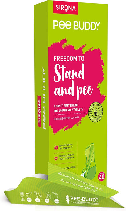 PeeBuddy Funnels Portable Female Urination Device | Disposable Female Urinal Funnel | Travel, Camping, Hiking and Outdoor Activities | Discreet and Compact Stand and Pee Funnel for Women, Girls