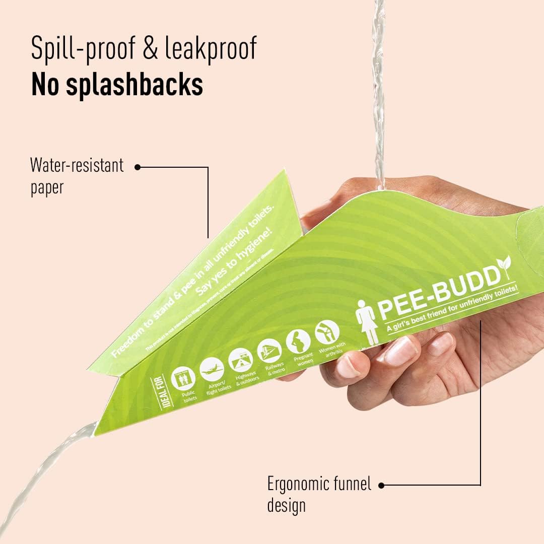 PeeBuddy Funnels Portable Female Urination Device | Disposable Female Urinal Funnel | Travel, Camping, Hiking and Outdoor Activities | Discreet and Compact Stand and Pee Funnel for Women, Girls
