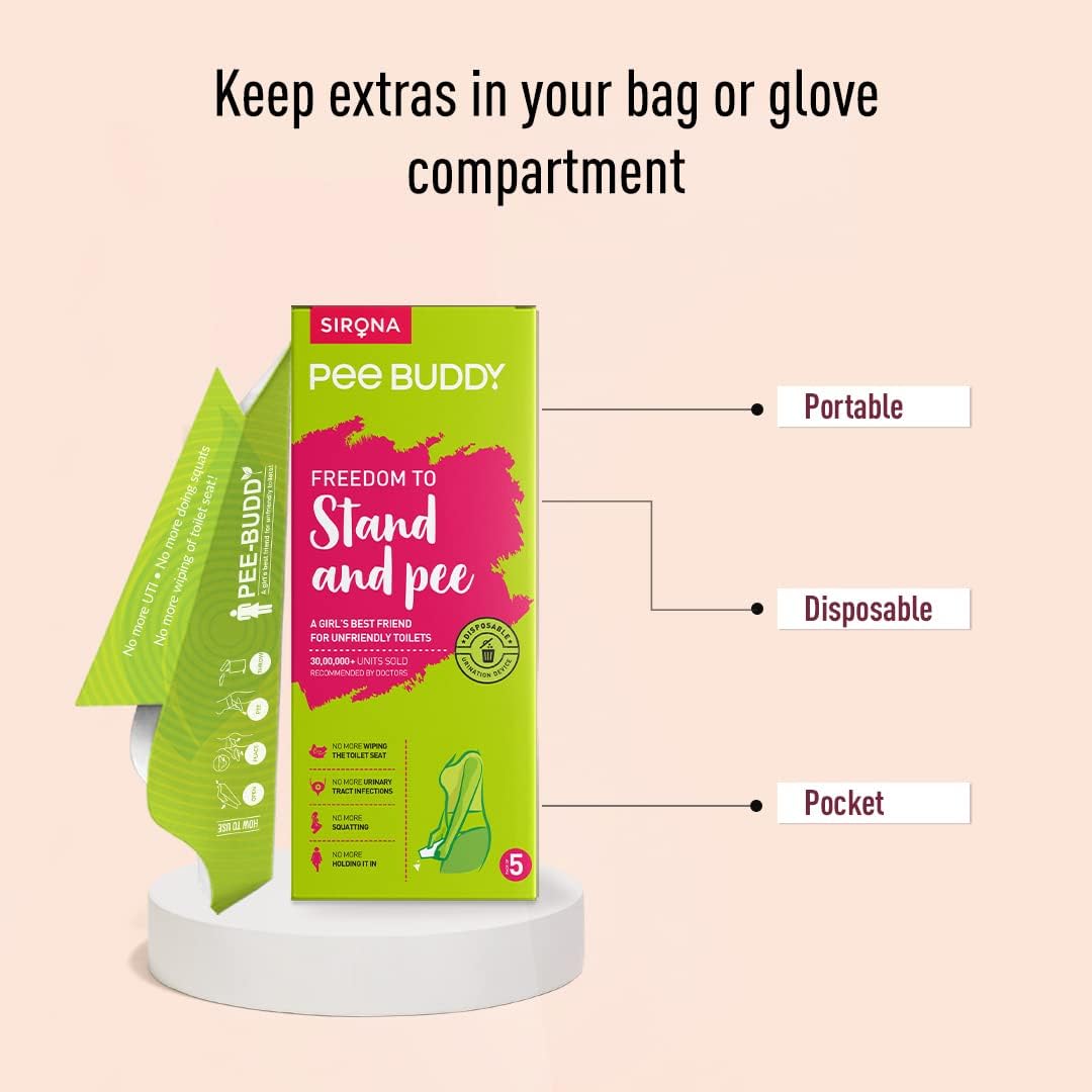 PeeBuddy Funnels Portable Female Urination Device | Disposable Female Urinal Funnel | Travel, Camping, Hiking and Outdoor Activities | Discreet and Compact Stand and Pee Funnel for Women, Girls