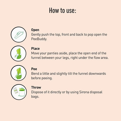 PeeBuddy Funnels Portable Female Urination Device | Disposable Female Urinal Funnel | Travel, Camping, Hiking and Outdoor Activities | Discreet and Compact Stand and Pee Funnel for Women, Girls