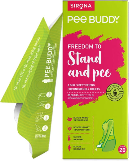 PeeBuddy Funnels Portable Female Urination Device | Disposable Female Urinal Funnel | Travel, Camping, Hiking and Outdoor Activities | Discreet and Compact Stand and Pee Funnel for Women, Girls