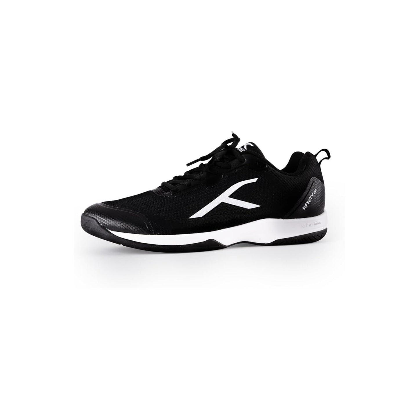 HUNDRED Infinity Pro Non-Marking Professional Badminton Shoe for Men (Black/White, EU 41/UK 7/US 8) | Material: Polyester/Mesh | Suitable for Indoor Tennis/Squash/Table Tennis/Basketball & Padel