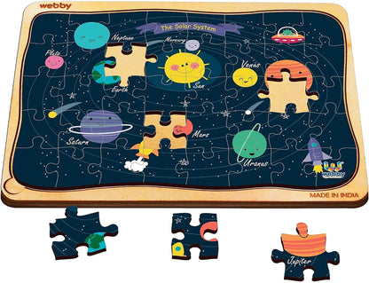 Webby Kids Wooden Jigsaw Puzzle | 40 Pieces | Educational Puzzle for 3-6 Years | Enhances Problem-Solving & Concentration | Includes Wooden Tray for Easy Storage