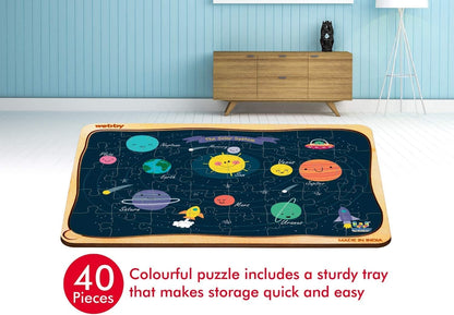 Webby Kids Wooden Jigsaw Puzzle | 40 Pieces | Educational Puzzle for 3-6 Years | Enhances Problem-Solving & Concentration | Includes Wooden Tray for Easy Storage